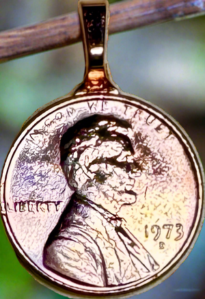 1973-D Polished Lincoln Cent Pendant Only