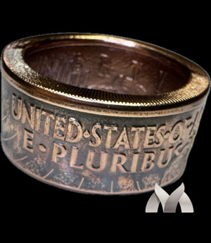 Commemorative Copper Bullion - Peace Dollar Coin Ring - Reverse facing Outside