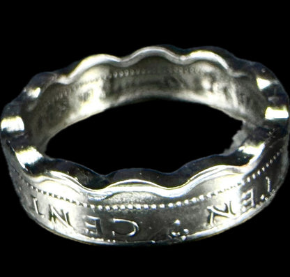 1966 Bahama 10 Cent Coin Ring Size 7.5